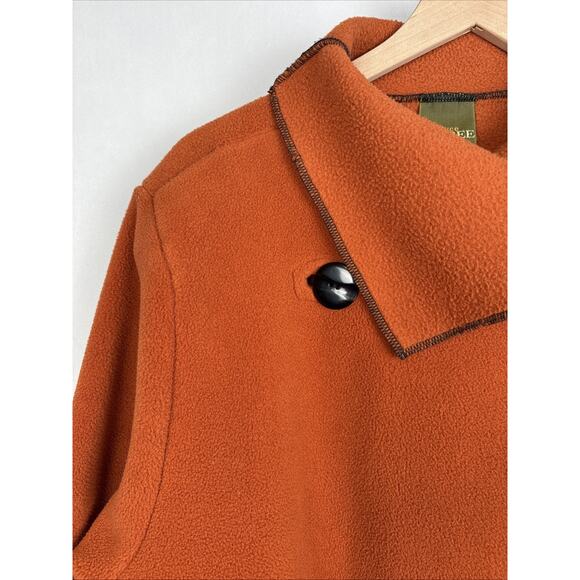 Maralyce Ferree Jacket Womens Large Orange Fleece Coat Wrap Oversized Lagenlook - Picture 3 of 11